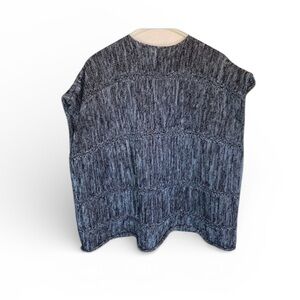 QUAGGA GREEN LABEL oversized sweater grey/black, unstructured, loose weave. 1X.